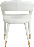 Destiny Contemporary Dining Chair with Elegant Gold-Tipped Legs and Chic Rounded Back Comfort