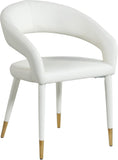 Destiny Contemporary Dining Chair with Elegant Gold-Tipped Legs and Chic Rounded Back Comfort