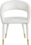 Destiny Contemporary Dining Chair with Elegant Gold-Tipped Legs and Chic Rounded Back Comfort