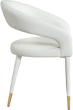 Destiny Contemporary Dining Chair with Elegant Gold-Tipped Legs and Chic Rounded Back Comfort