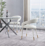 Destiny Contemporary Dining Chair with Elegant Gold-Tipped Legs and Chic Rounded Back Comfort