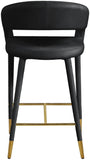 Destiny Contemporary Stool - Luxurious Velvet Upholstery with Elegant Gold Tipped Legs for Comfort