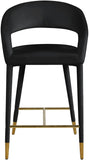 Destiny Contemporary Stool - Luxurious Velvet Upholstery with Elegant Gold Tipped Legs for Comfort