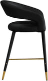 Destiny Contemporary Stool - Luxurious Velvet Upholstery with Elegant Gold Tipped Legs for Comfort