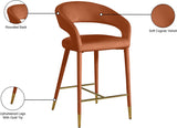 Destiny Contemporary Stool - Luxurious Velvet Upholstery with Elegant Gold Tipped Legs for Comfort