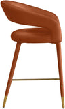 Destiny Contemporary Stool - Luxurious Velvet Upholstery with Elegant Gold Tipped Legs for Comfort