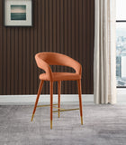 Destiny Contemporary Stool - Luxurious Velvet Upholstery with Elegant Gold Tipped Legs for Comfort