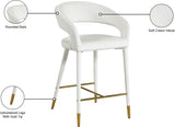 Destiny Contemporary Stool - Luxurious Velvet Upholstery with Elegant Gold Tipped Legs for Comfort