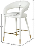 Destiny Contemporary Stool - Luxurious Velvet Upholstery with Elegant Gold Tipped Legs for Comfort