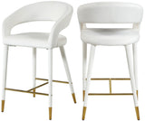 Destiny Contemporary Stool - Luxurious Velvet Upholstery with Elegant Gold Tipped Legs for Comfort