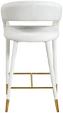 Destiny Contemporary Stool - Luxurious Velvet Upholstery with Elegant Gold Tipped Legs for Comfort