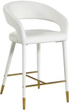 Destiny Contemporary Stool - Luxurious Velvet Upholstery with Elegant Gold Tipped Legs for Comfort