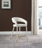 Destiny Contemporary Stool - Luxurious Velvet Upholstery with Elegant Gold Tipped Legs for Comfort