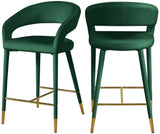 Destiny Contemporary Stool - Luxurious Velvet Upholstery with Elegant Gold Tipped Legs for Comfort
