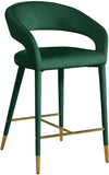 Destiny Contemporary Stool - Luxurious Velvet Upholstery with Elegant Gold Tipped Legs for Comfort