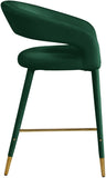 Destiny Contemporary Stool - Luxurious Velvet Upholstery with Elegant Gold Tipped Legs for Comfort