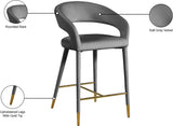 Destiny Contemporary Stool - Luxurious Velvet Upholstery with Elegant Gold Tipped Legs for Comfort
