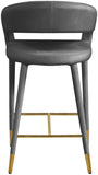 Destiny Contemporary Stool - Luxurious Velvet Upholstery with Elegant Gold Tipped Legs for Comfort