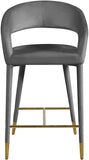 Destiny Contemporary Stool - Luxurious Velvet Upholstery with Elegant Gold Tipped Legs for Comfort