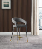 Destiny Contemporary Stool - Luxurious Velvet Upholstery with Elegant Gold Tipped Legs for Comfort