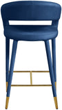 Destiny Contemporary Stool - Luxurious Velvet Upholstery with Elegant Gold Tipped Legs for Comfort