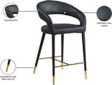 Destiny Contemporary Stool with Rounded Back and Gold-Tipped Legs for Elegant Dining Experience