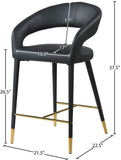 Destiny Contemporary Stool with Rounded Back and Gold-Tipped Legs for Elegant Dining Experience