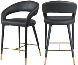 Destiny Contemporary Stool with Rounded Back and Gold-Tipped Legs for Elegant Dining Experience