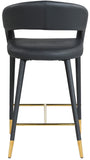 Destiny Contemporary Stool with Rounded Back and Gold-Tipped Legs for Elegant Dining Experience