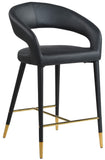 Destiny Contemporary Stool with Rounded Back and Gold-Tipped Legs for Elegant Dining Experience