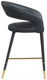 Destiny Contemporary Stool with Rounded Back and Gold-Tipped Legs for Elegant Dining Experience