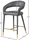 Destiny Contemporary Stool with Rounded Back and Gold-Tipped Legs for Elegant Dining Experience