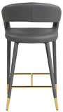 Destiny Contemporary Stool with Rounded Back and Gold-Tipped Legs for Elegant Dining Experience