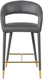 Destiny Contemporary Stool with Rounded Back and Gold-Tipped Legs for Elegant Dining Experience
