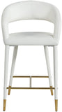 Destiny Contemporary Stool with Rounded Back and Gold-Tipped Legs for Elegant Dining Experience