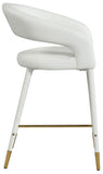 Destiny Contemporary Stool with Rounded Back and Gold-Tipped Legs for Elegant Dining Experience