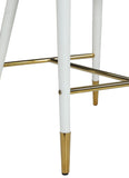 Destiny Contemporary Stool with Rounded Back and Gold-Tipped Legs for Elegant Dining Experience