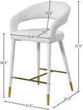 Destiny Cream Boucle Fabric Stool with Elegant Gold Tipped Legs for Contemporary Dining Spaces