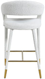 Destiny Cream Boucle Fabric Stool with Elegant Gold Tipped Legs for Contemporary Dining Spaces