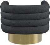 Tessa Contemporary Swivel Accent Chair with Deep Channel Tufting and Stylish Gold Base Design