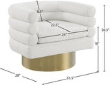 Tessa Contemporary Swivel Accent Chair with Deep Channel Tufting and Stylish Gold Base Design