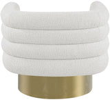 Tessa Contemporary Swivel Accent Chair with Deep Channel Tufting and Stylish Gold Base Design