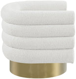 Tessa Contemporary Swivel Accent Chair with Deep Channel Tufting and Stylish Gold Base Design