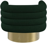 Tessa Contemporary Swivel Accent Chair with Deep Channel Tufting and Stylish Gold Base Design