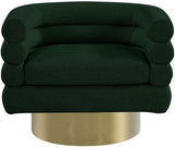 Tessa Contemporary Swivel Accent Chair with Deep Channel Tufting and Stylish Gold Base Design