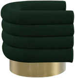 Tessa Contemporary Swivel Accent Chair with Deep Channel Tufting and Stylish Gold Base Design