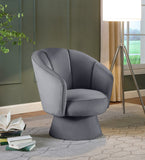 Swanson Velvet Accent Chair - Luxurious Swivel Design with Deep Tufted Back for Contemporary Style