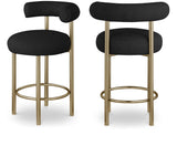 Bordeaux Contemporary Stool Set of 2 - Stylish Iron Frame with Luxurious Boucle Upholstery