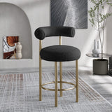 Bordeaux Contemporary Stool Set of 2 - Stylish Iron Frame with Luxurious Boucle Upholstery