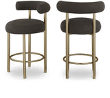 Bordeaux Contemporary Stool Set of 2 - Stylish Iron Frame with Luxurious Boucle Upholstery